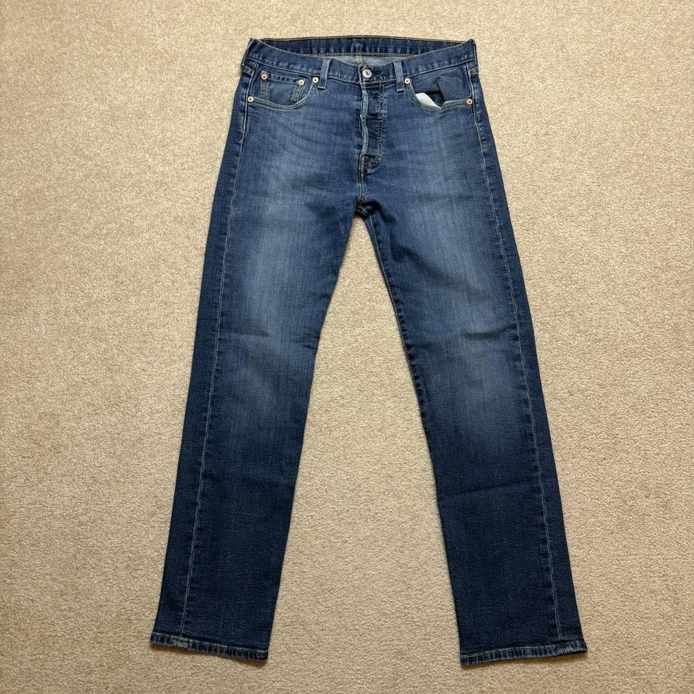 Levis 501 Jeans Mens 30x30 Blue Medium Wash Regular Straight Leg Denim Pants